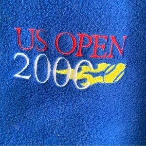 U.S. Open Tennis Fleece Jacket Full Zip Y2K 2000 Size Medium Adult